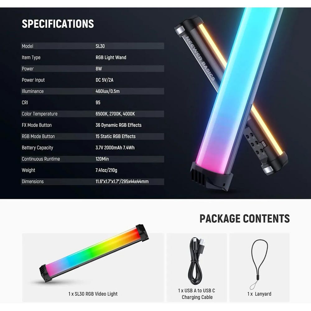NEEWER SL30 LED Light Wand