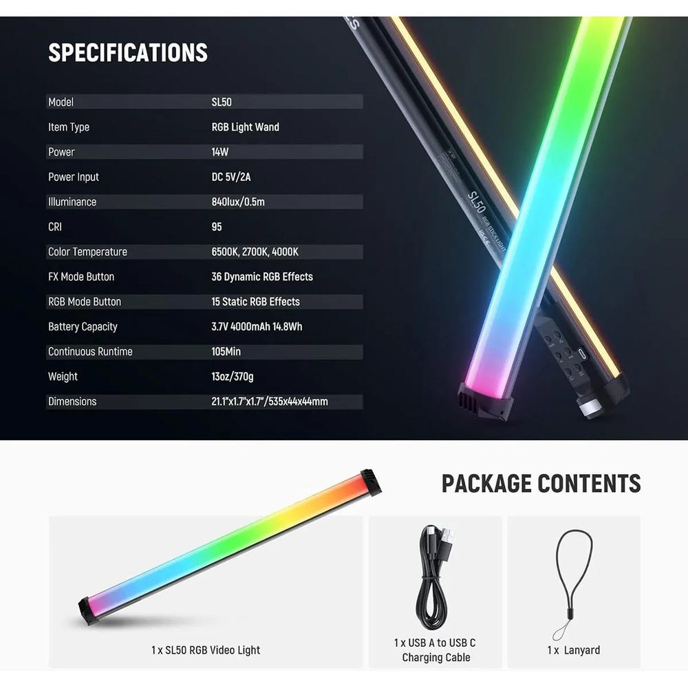 NEEWER SL50 LED Light Wand