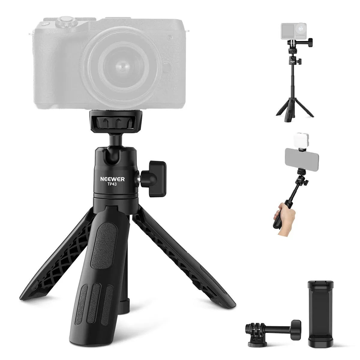 NEEWER TP43 Mini Desktop Tripod/Selfie Stick - Black