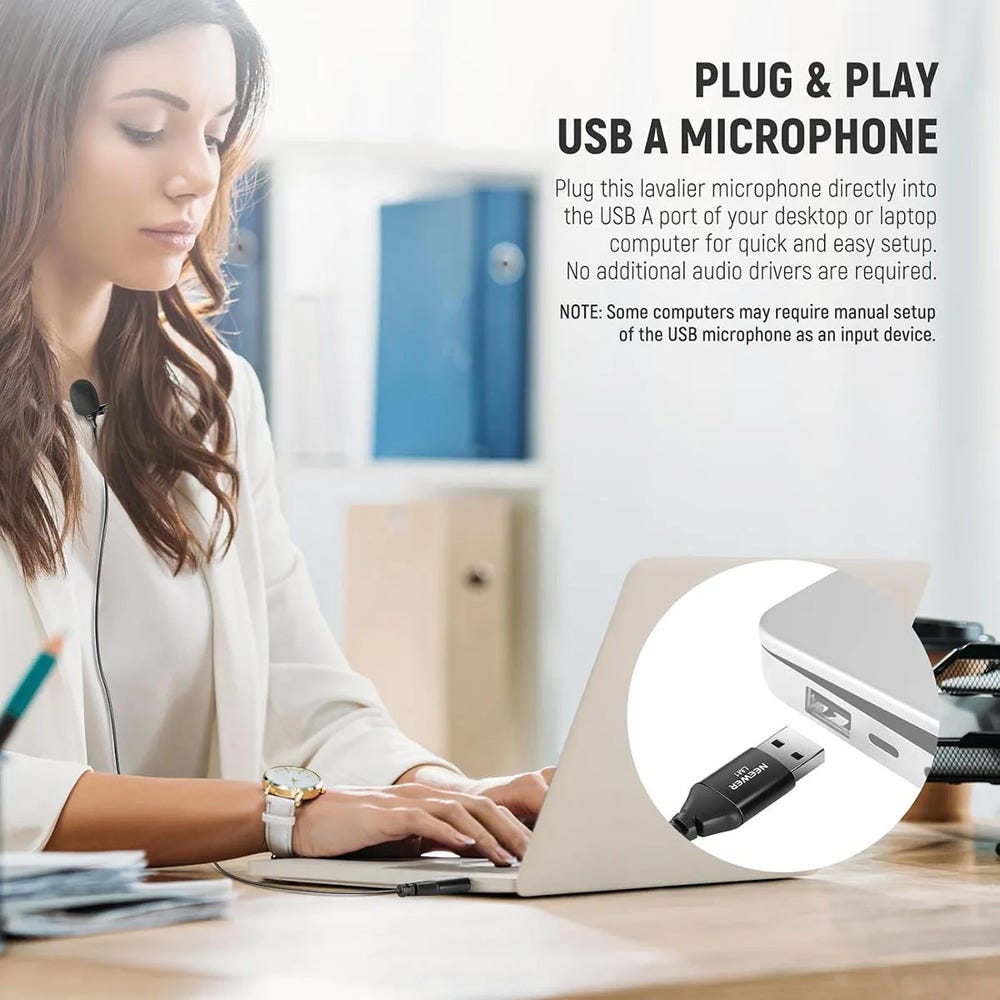 NEEWER LM1 USB-A Lavalier Microphone