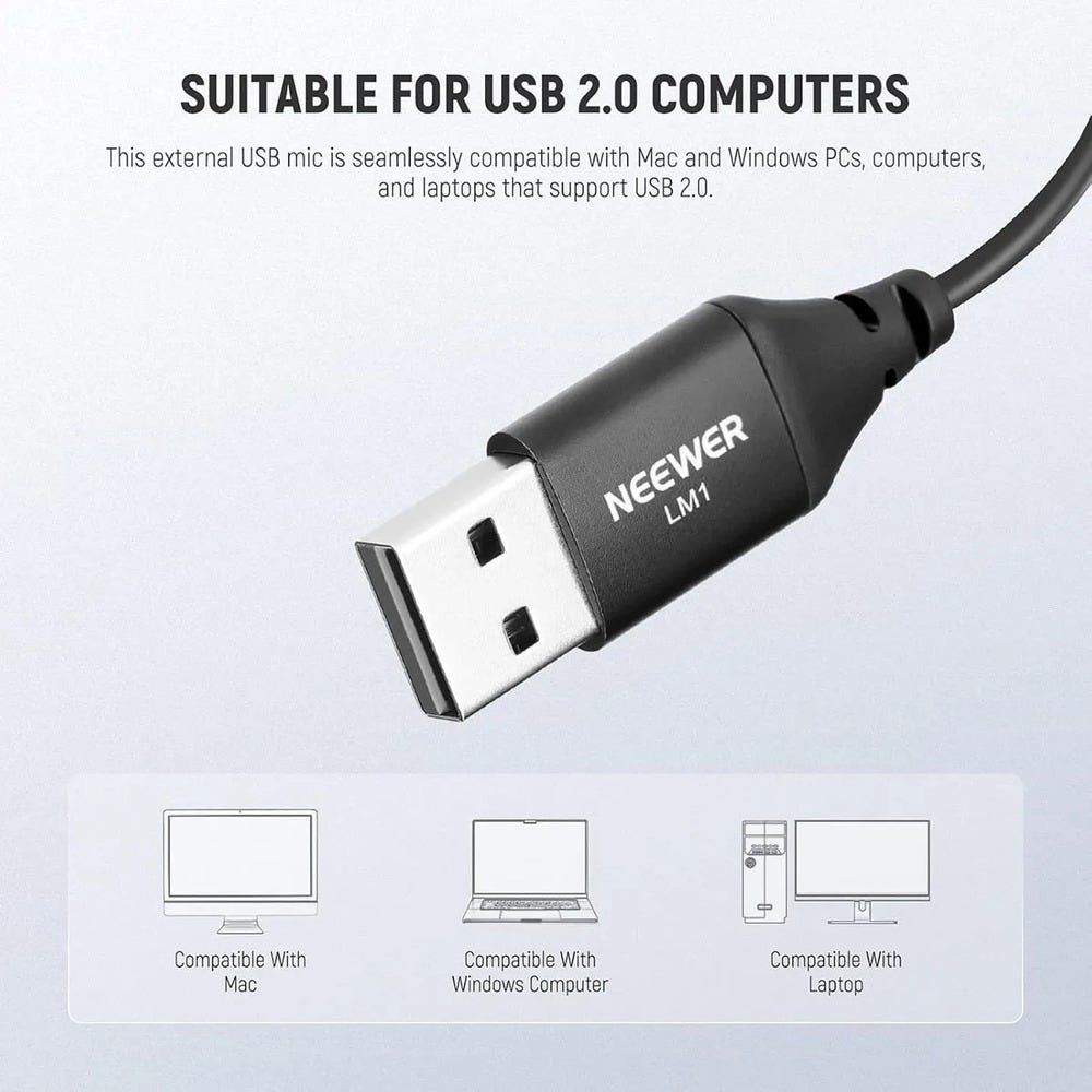 NEEWER LM1 USB-A Lavalier Microphone