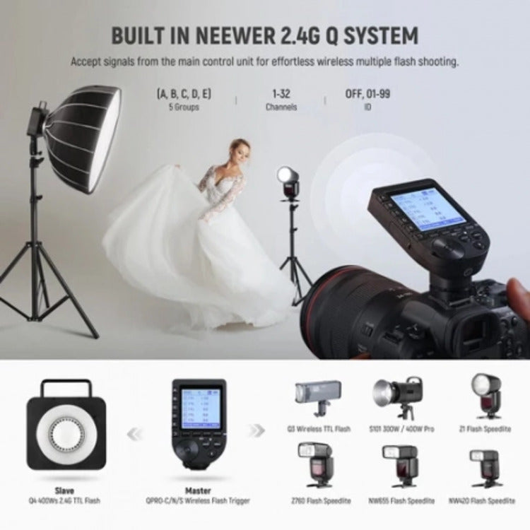 NEEWER Q4 400w 2.4g TTL Flash with Battery