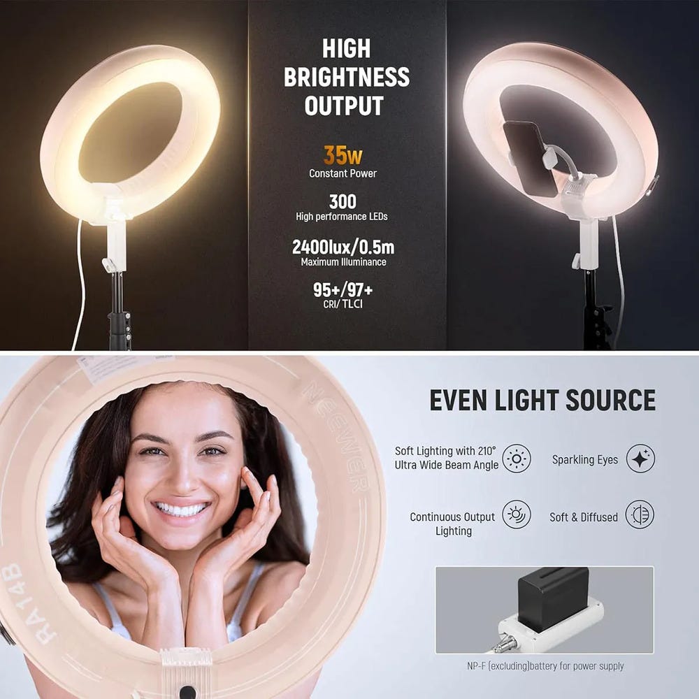 NEEWER RA14B Inflatable LED Ring Light with Remote