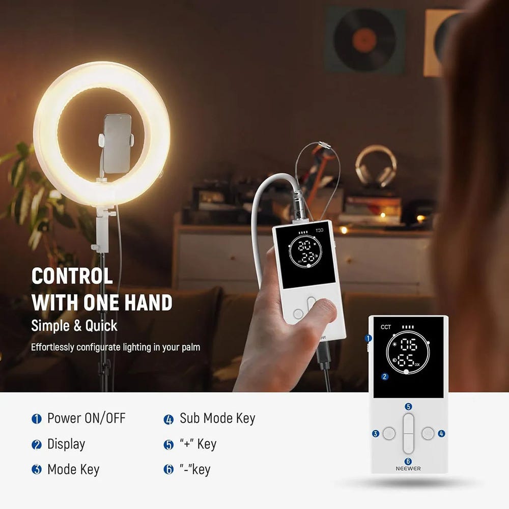 NEEWER RA14B Inflatable LED Ring Light with Remote