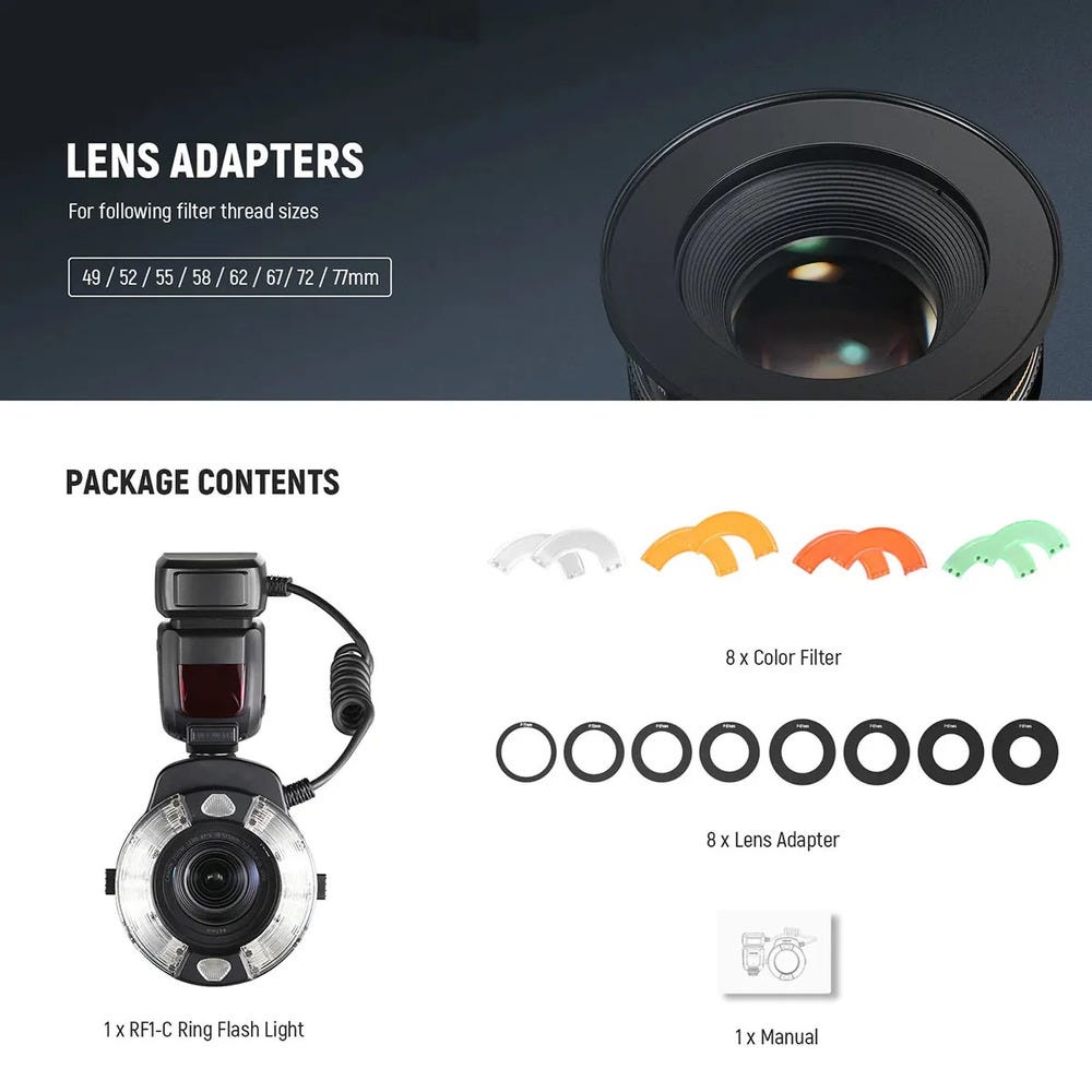 NEEWER RF1-C Ring Flash for Canon