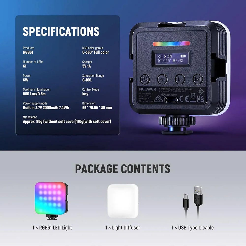 NEEWER RGB61 RGB LED Video Light