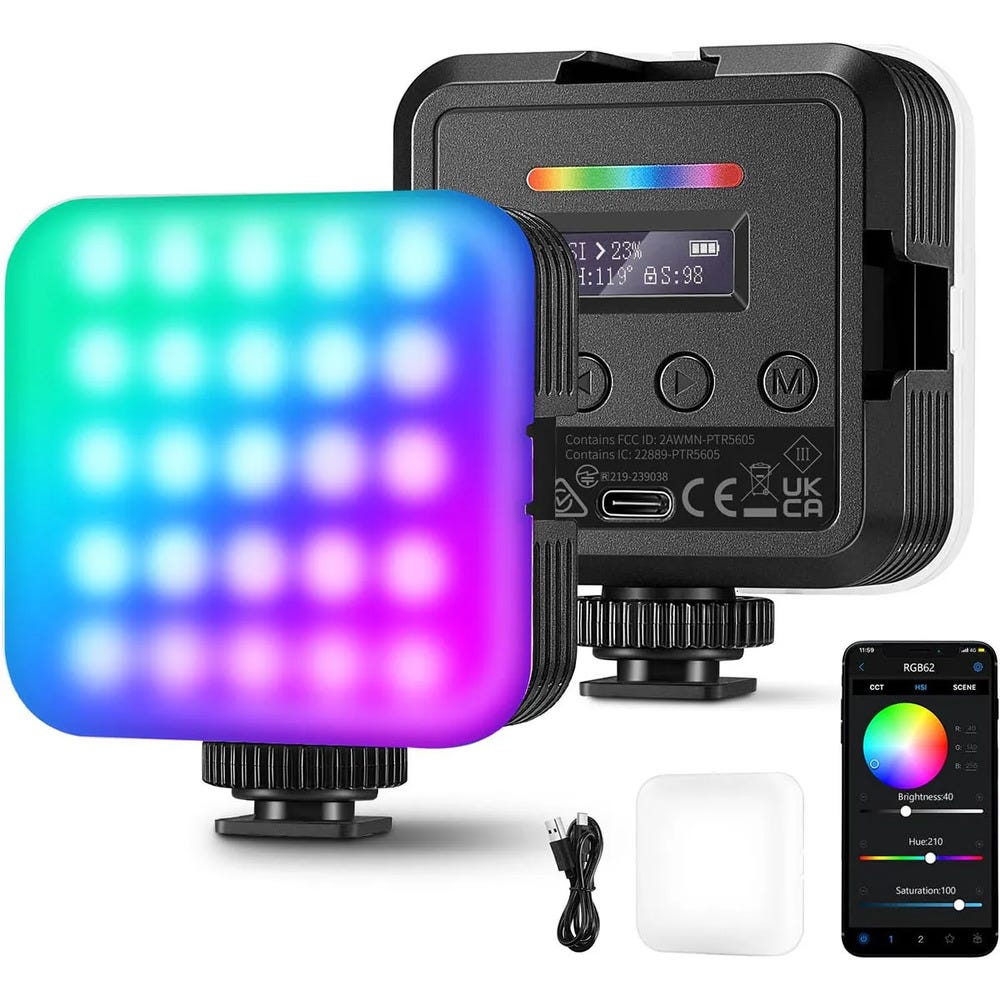 NEEWER RGB62 RGB LED Video Light with App Control