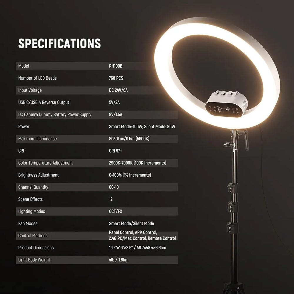 NEEWER RH100B High Power LED Ring Light