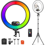 NEEWER RL45C RGB Edge Lit Soft Ring Light with Phone Holder and Light Stand