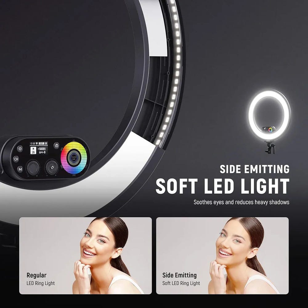 NEEWER RL45C RGB Edge Lit Soft Ring Light with Phone Holder and Light Stand