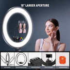 NEEWER RL45C RGB Edge Lit Soft Ring Light with Phone Holder and Light Stand
