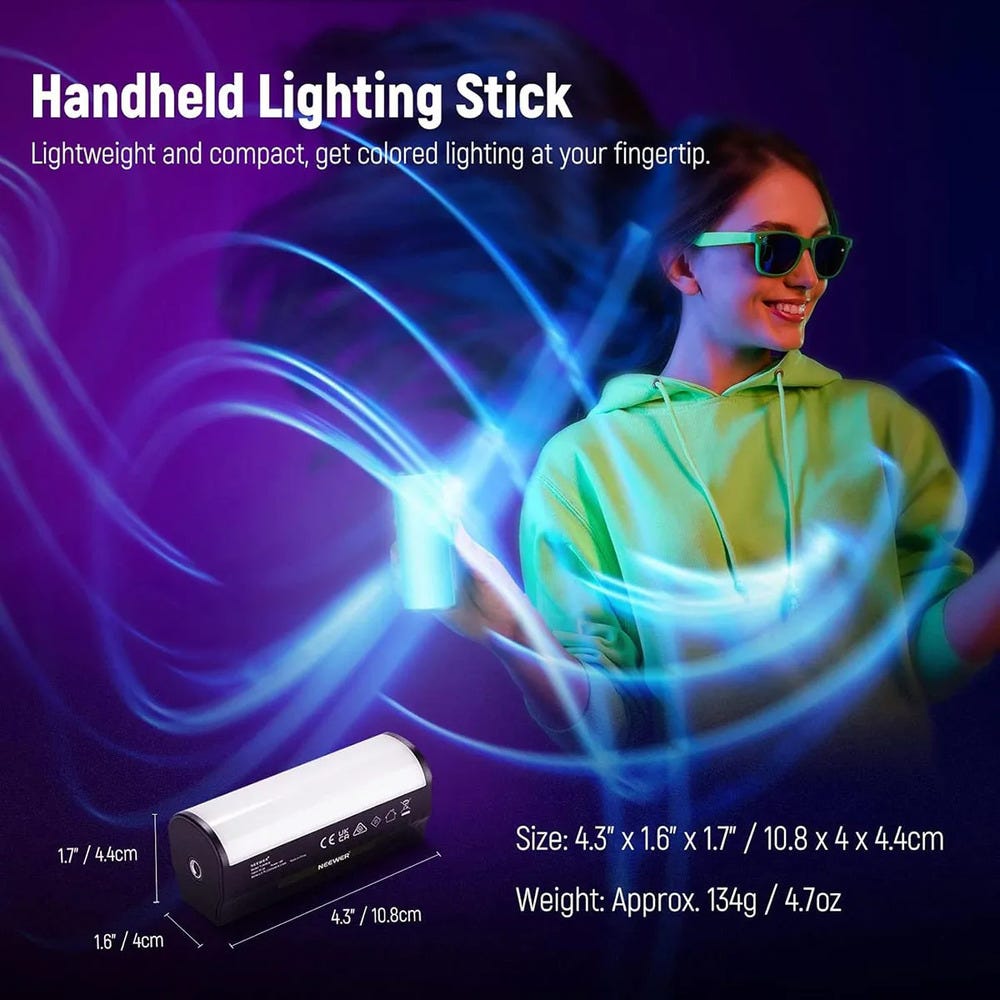 NEEWER TL96RGB Handheld RGB LED Light Wand - 2 Pack