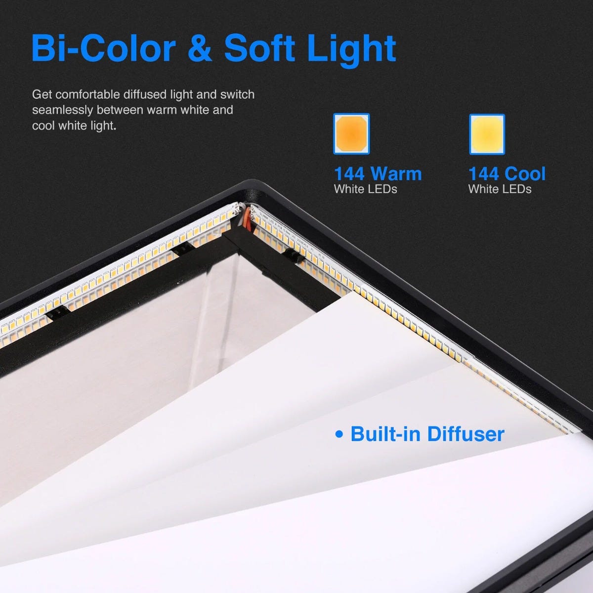 NEEWER NL-288ARC LED Video Light with Light Stand - 2 Pack