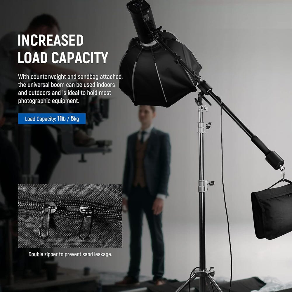 NEEWER 1.55m Boom Arm with 1.5kg Sandbag