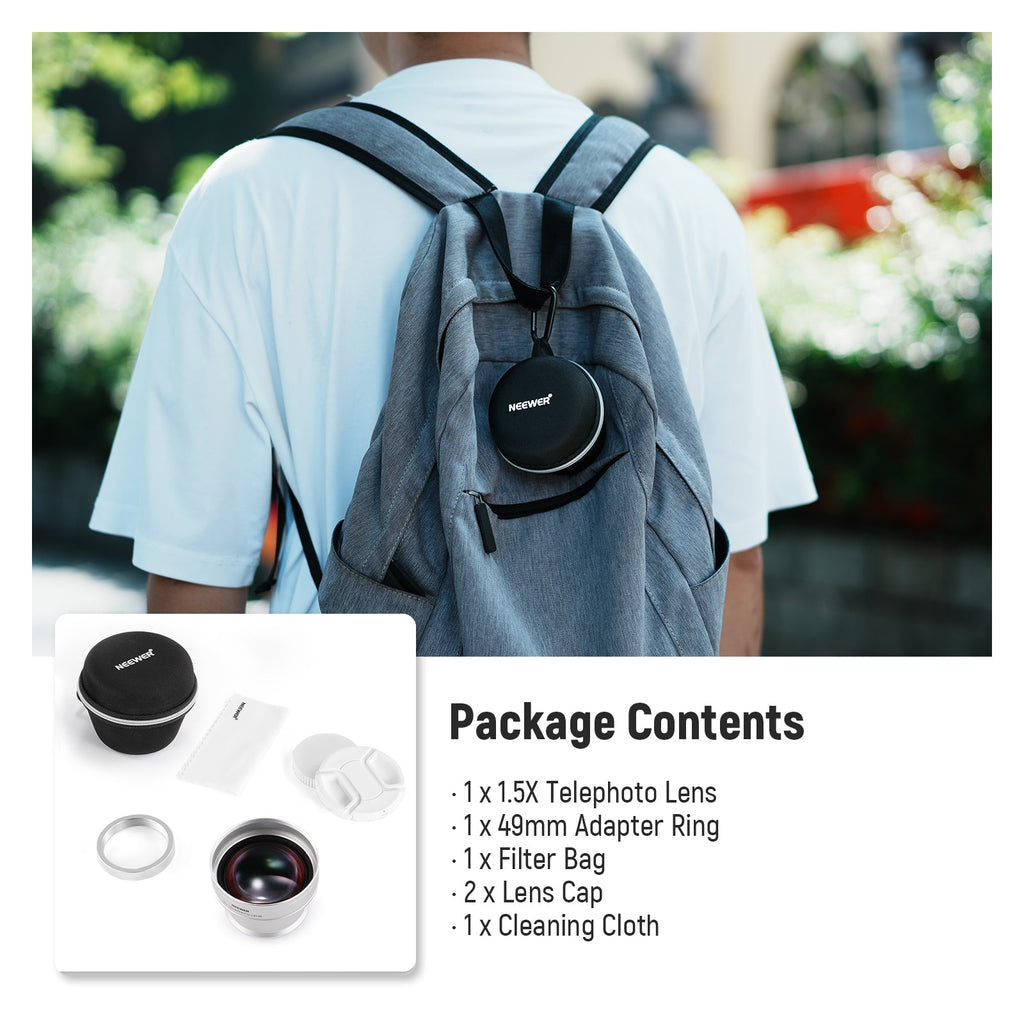 NEEWER 1.5x Teleconverter for Fujifilm X100 Series