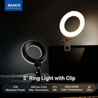 NEEWER 13cm Ring Light with Mini Stand and Clip