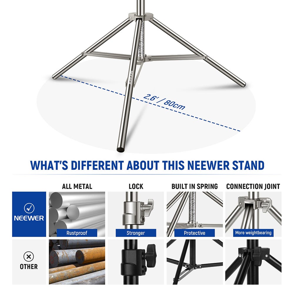 NEEWER 2.2m Stainless Steel Light Stand