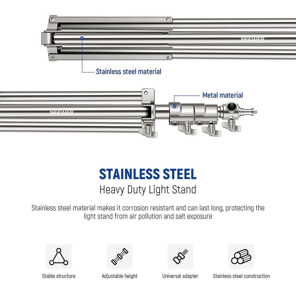 NEEWER 2.2m Stainless Steel Light Stand