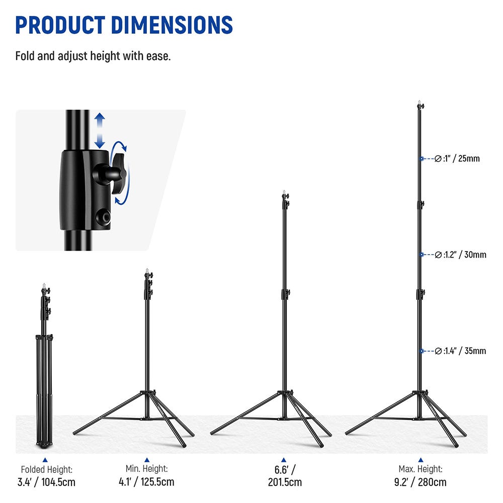 NEEWER 2.8m Air Cushioned Light Stand