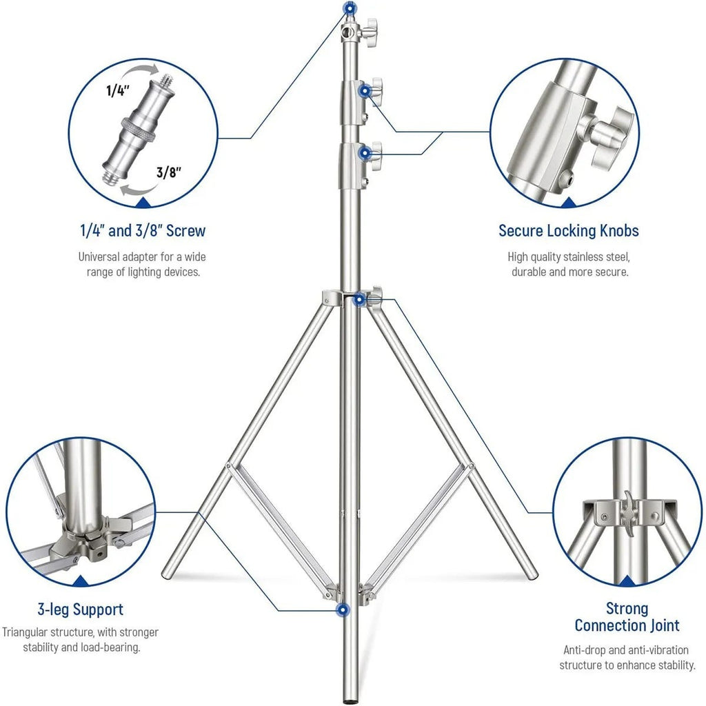 NEEWER 2m Stainless Steel Light Stand