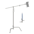 NEEWER 3.2m Stainless Steel Light Stand with Boom Arm