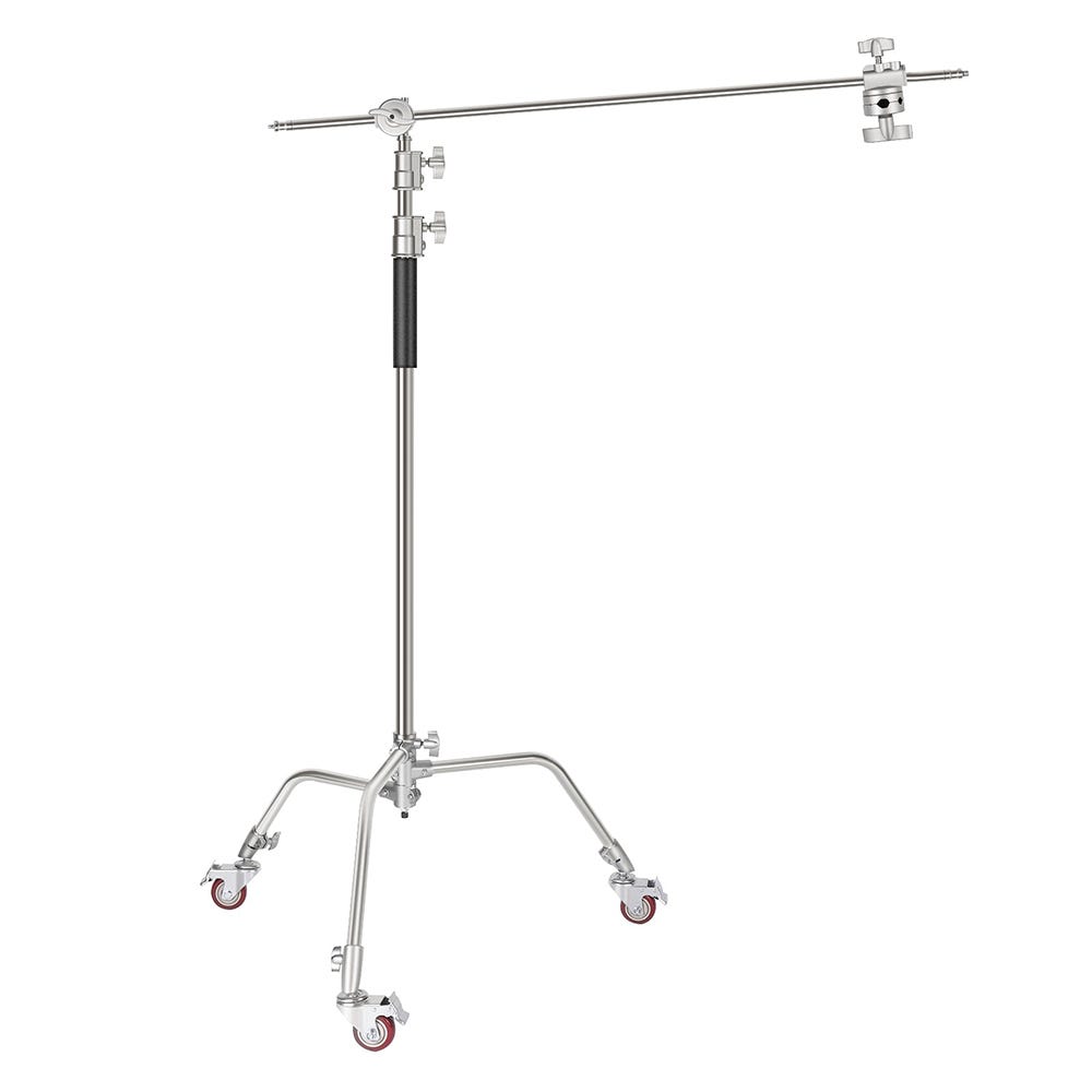 NEEWER 3.3m Metal C-Stand with Boom Arm and Wheels