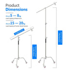 NEEWER 3.3m Metal C-Stand with Boom Arm and Wheels