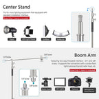 NEEWER 3.3m Metal C-Stand with Boom Arm and Wheels