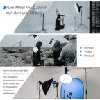 NEEWER 3.3m Metal C-Stand with Boom Arm and Wheels
