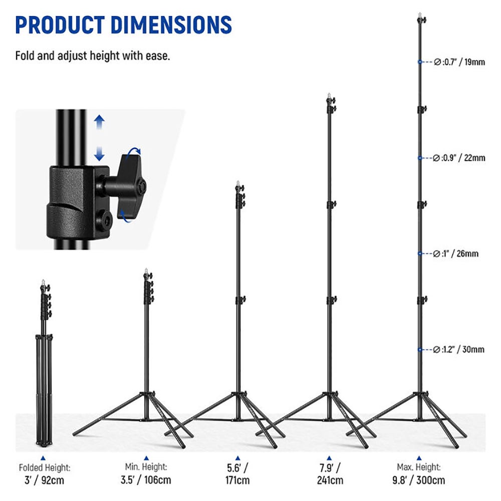 NEEWER 3m Air Cushioned Light Stand