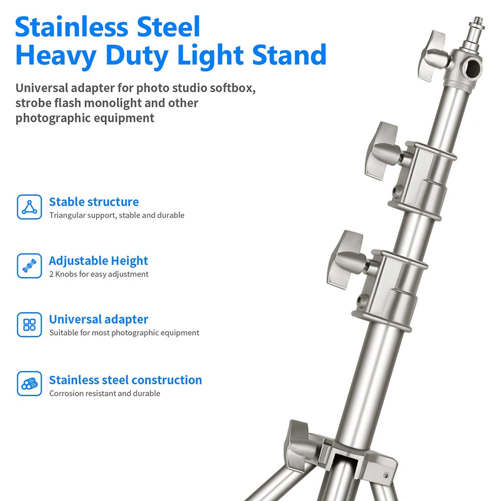 NEEWER 3m Stainless Steel Light Stand