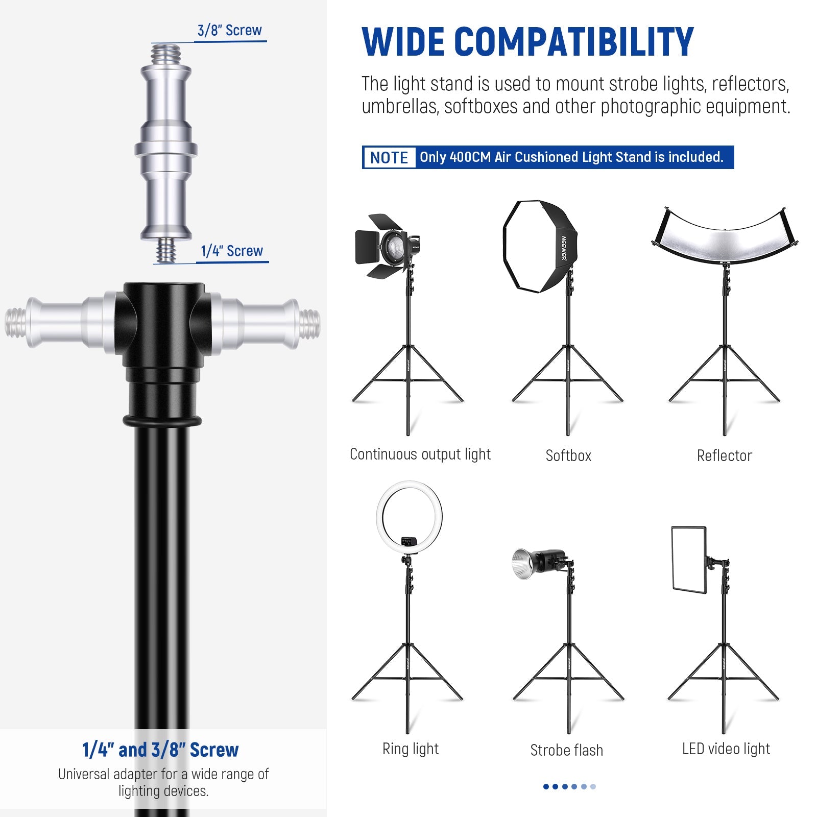 NEEWER 400cm 25-30-35-40mm Air Cushion Light Stand