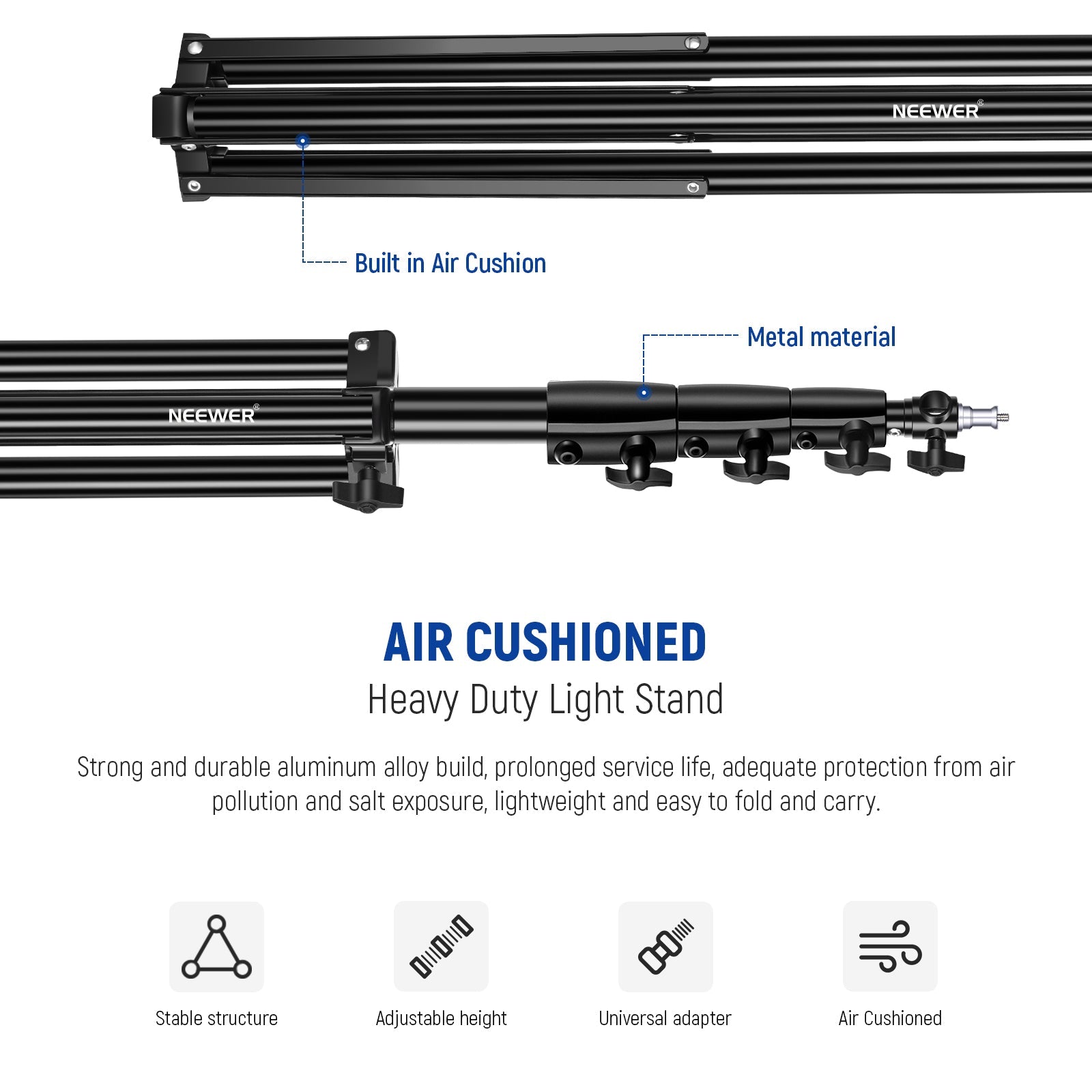 NEEWER 400cm 25-30-35-40mm Air Cushion Light Stand