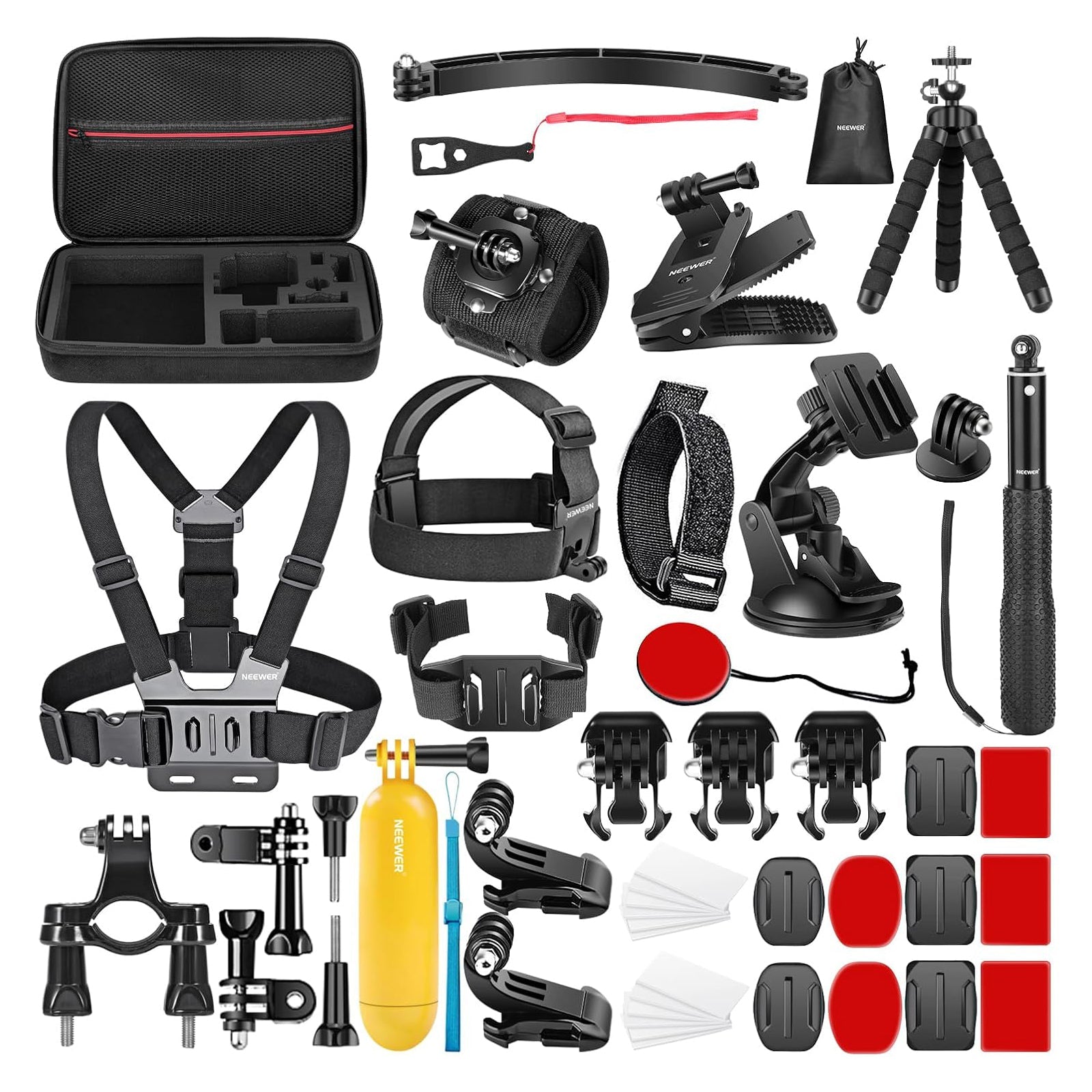 NEEWER 50 in 1 Accessory Kit for Action Camera - Black