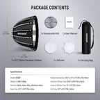 NEEWER 55cm Quick Release Parabolic Bowens Mount Softbox