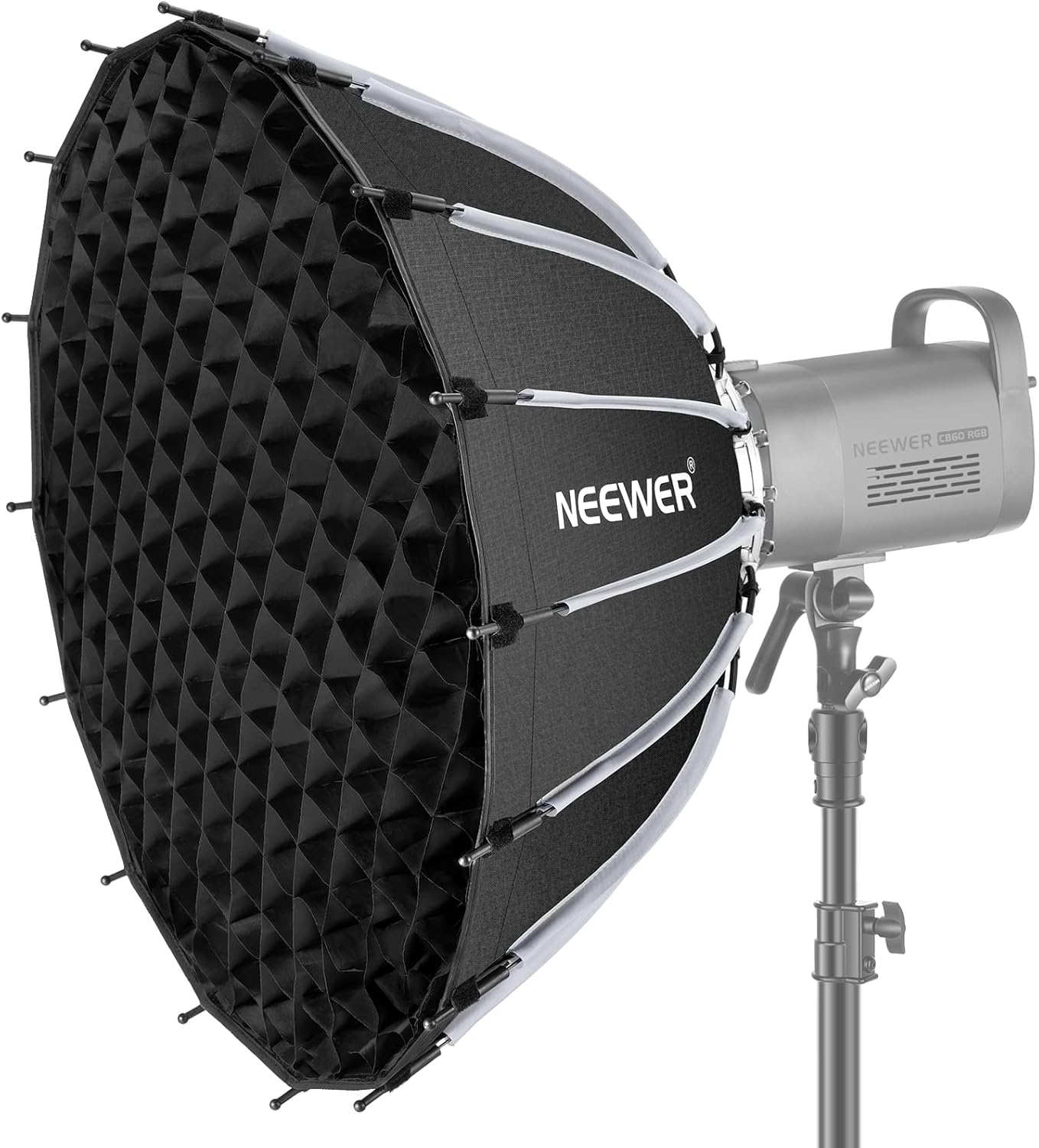 NEEWER 65cm Wide Parabolic Quick Release Softbox with Honeycomb Grid