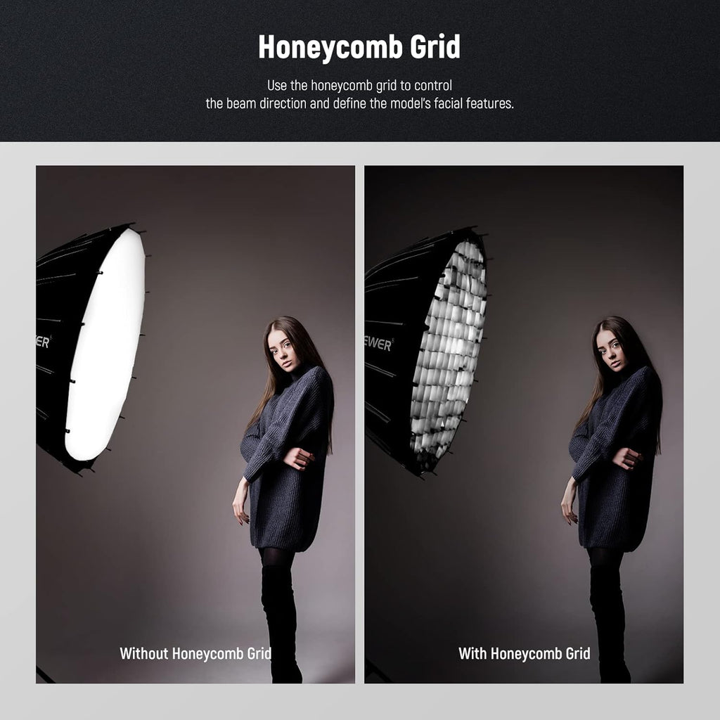 NEEWER 85cm Deep Parabolic Quick Release Softbox with Honeycomb Grid 