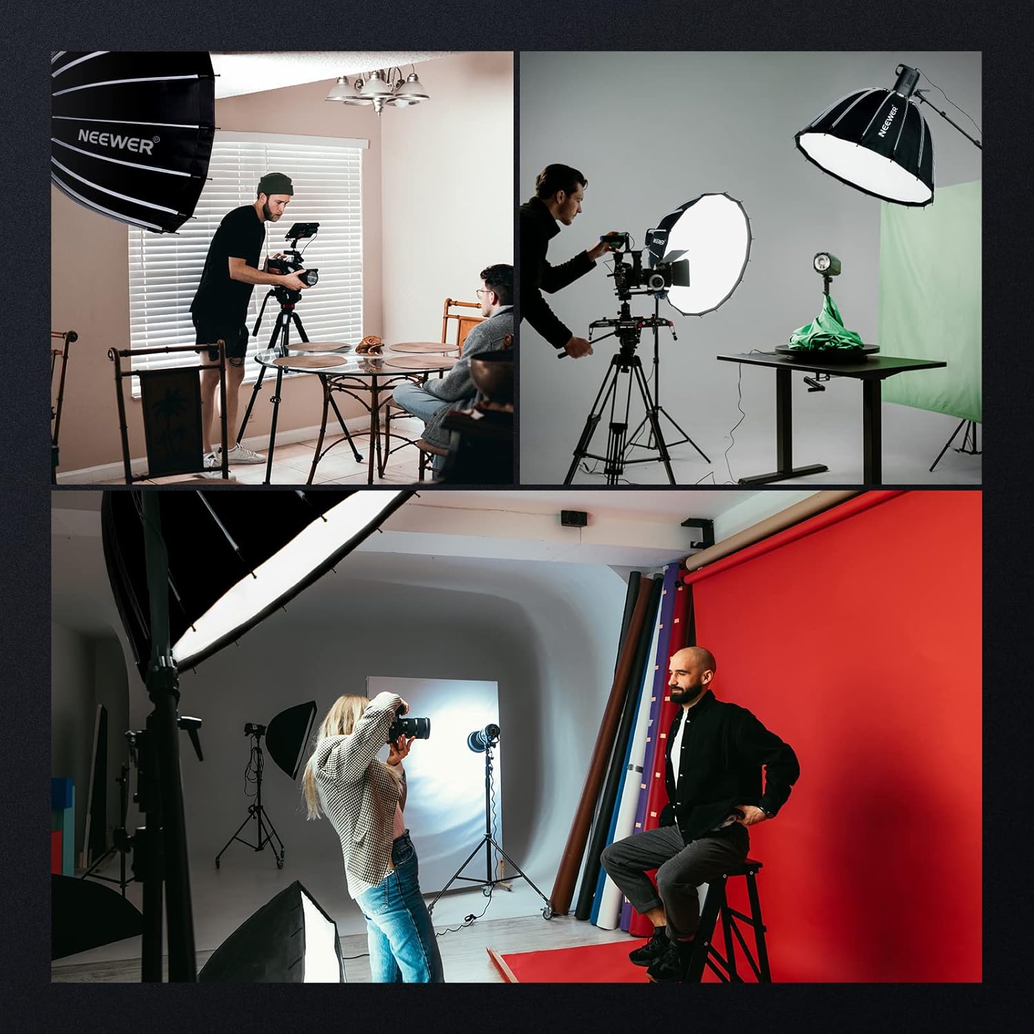 NEEWER 85cm Deep Parabolic Quick Release Softbox with Honeycomb Grid 