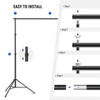 NEEWER Backdrop Support System 3 x 2.1m with 2 Sandbags and 8 Clamps