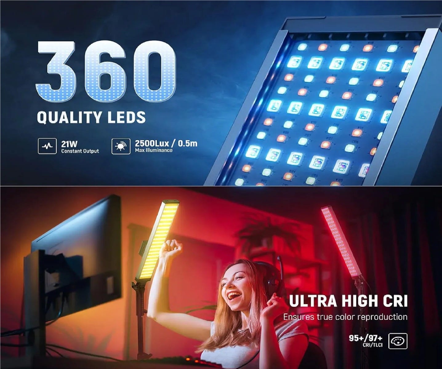 NEEWER BH20C RGB Light with Light Stand