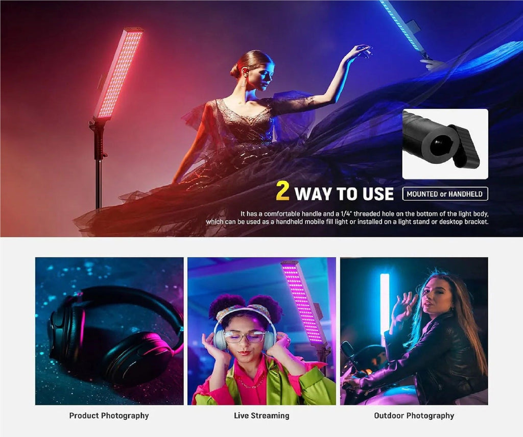 NEEWER BH20C RGB Light with Light Stand