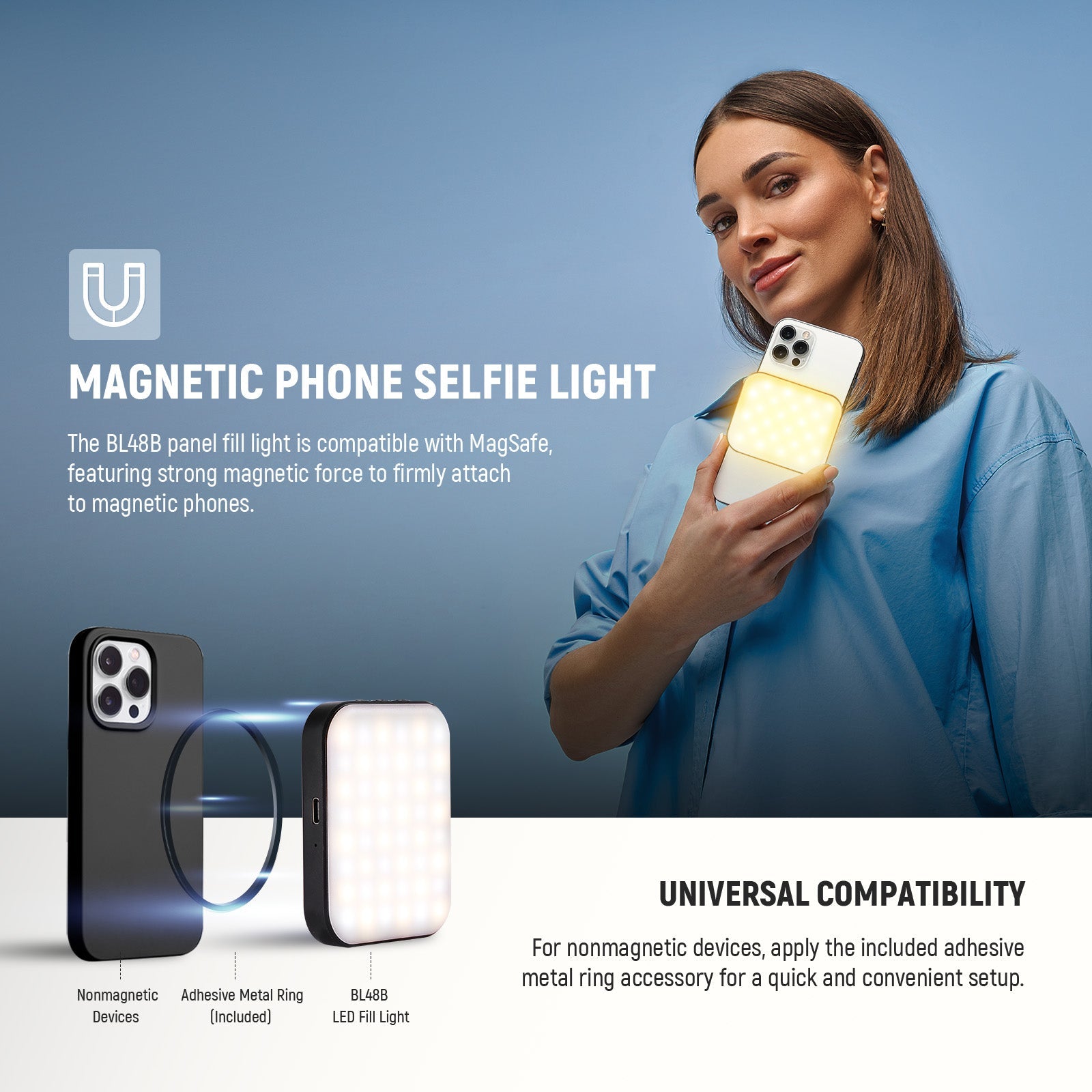 NEEWER BL48B Basic Magnetic Selfie Light