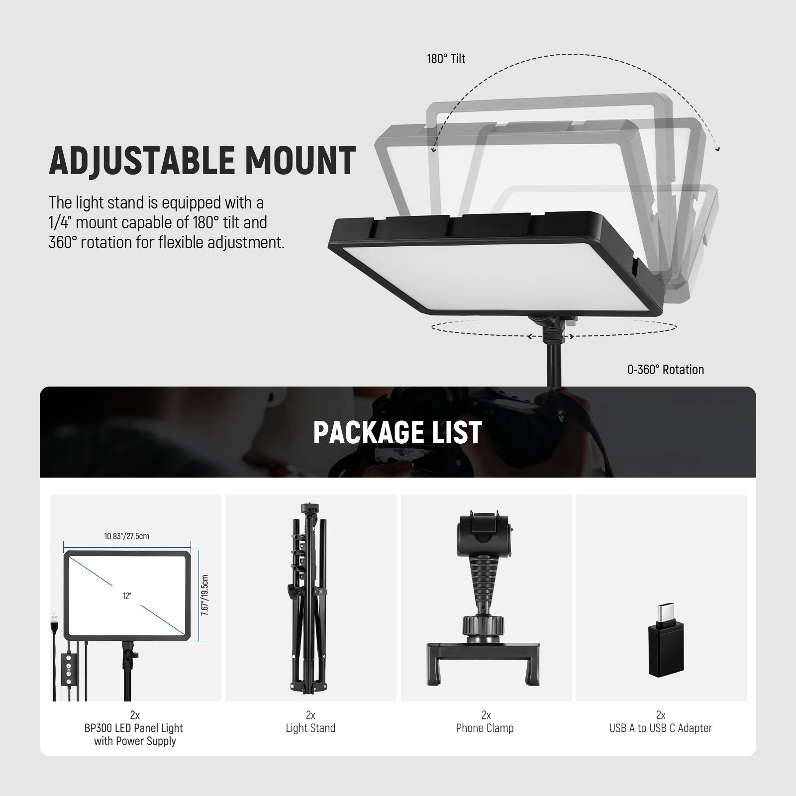 NEEWER BP300 LED Video Light