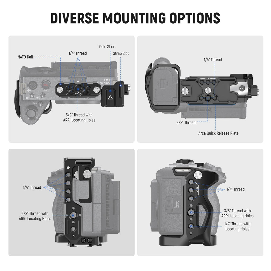 NEEWER CA011 Camera Cage with HDMI Cable Clamp - Sony FX3