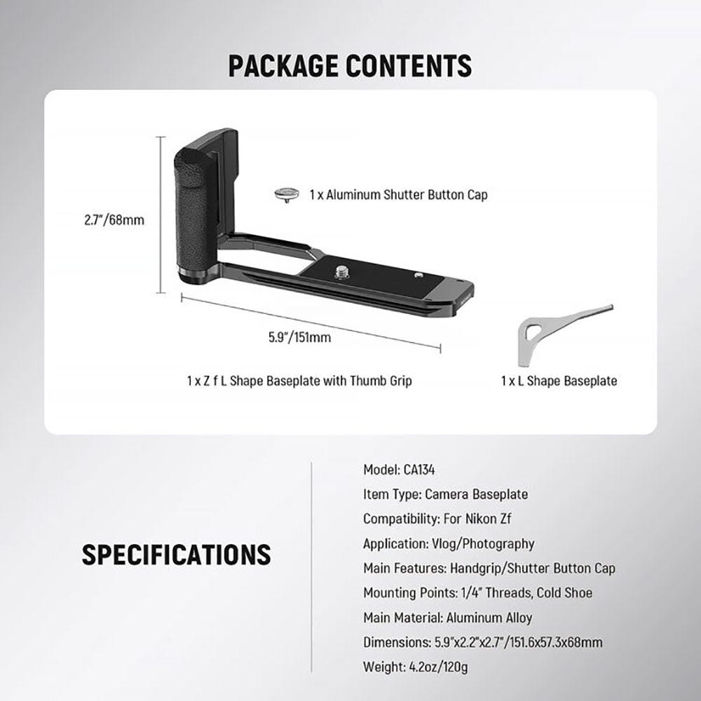 NEEWER CA134 Nikon Zf L-Shaped Handgrip