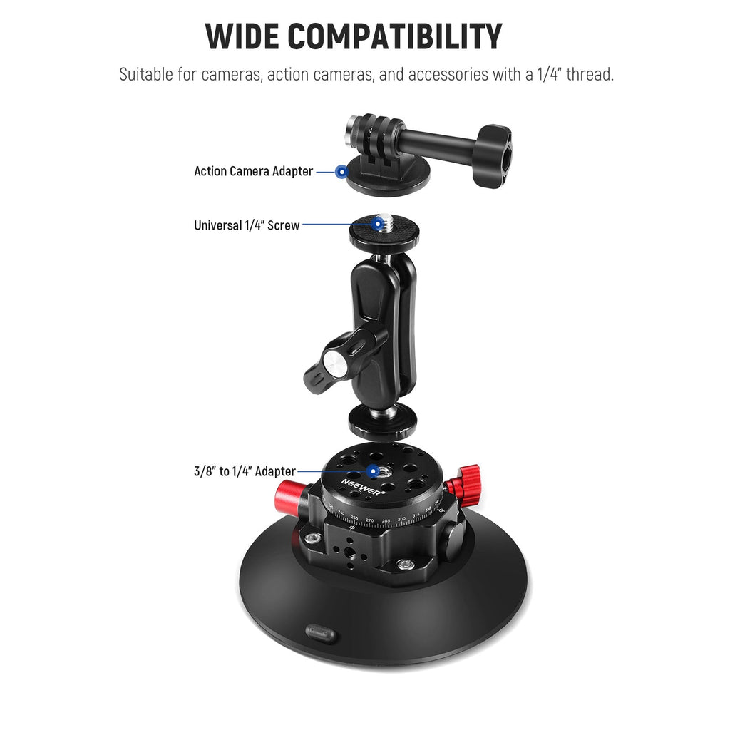 NEEWER Camera Suction Cup Mount 
