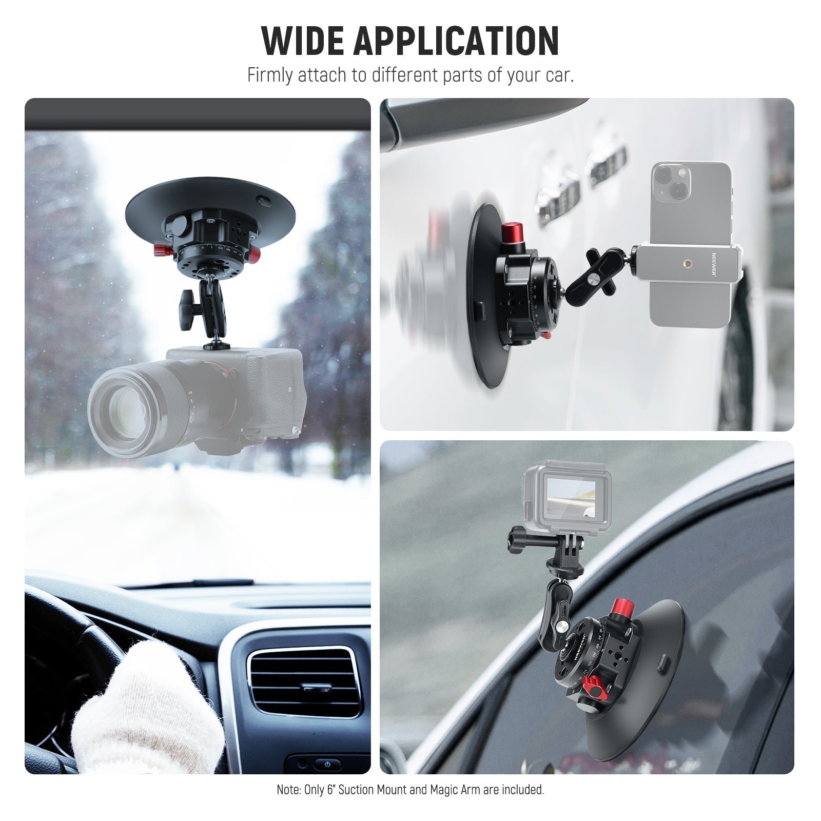 NEEWER Camera Suction Cup Mount 