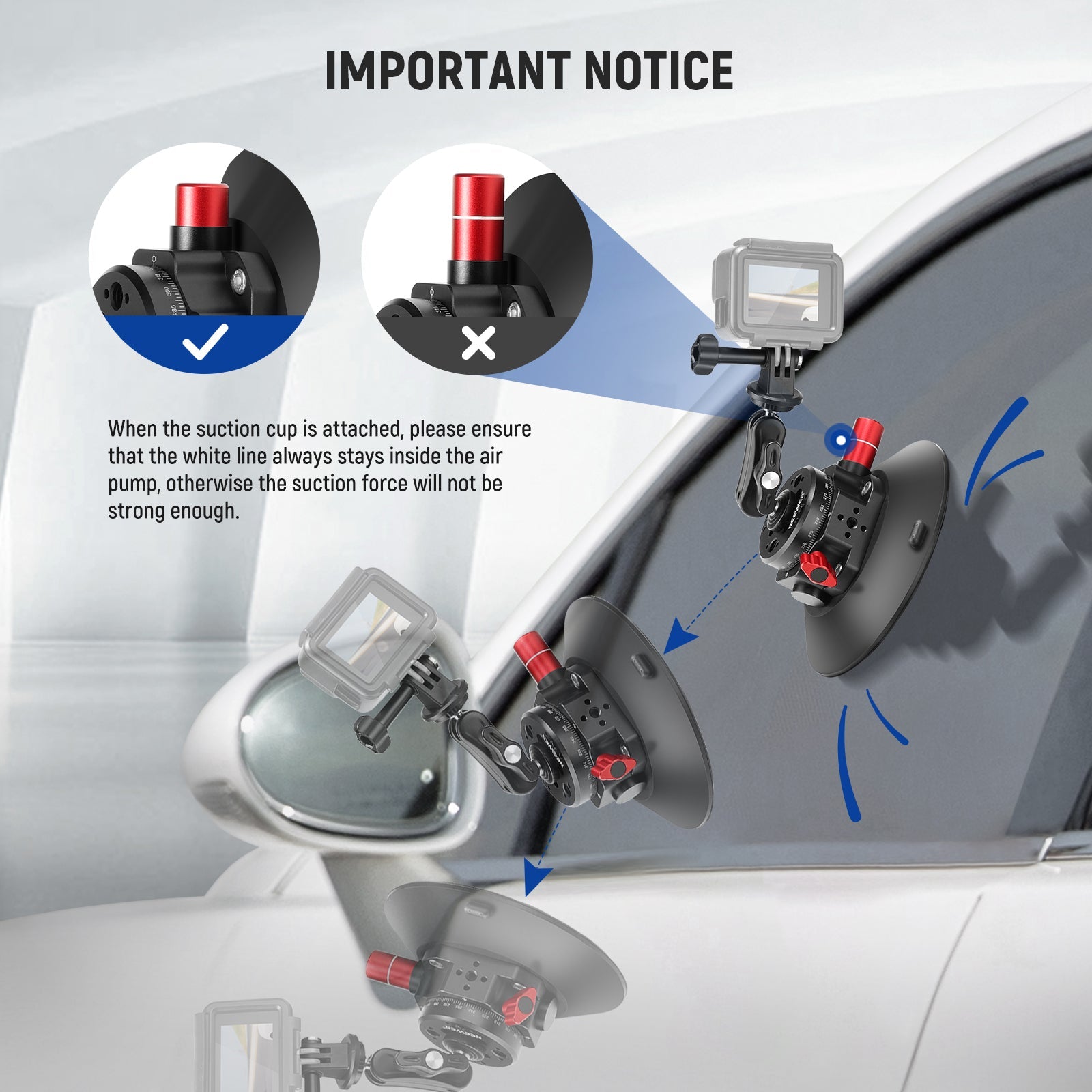 NEEWER Camera Suction Cup Mount 