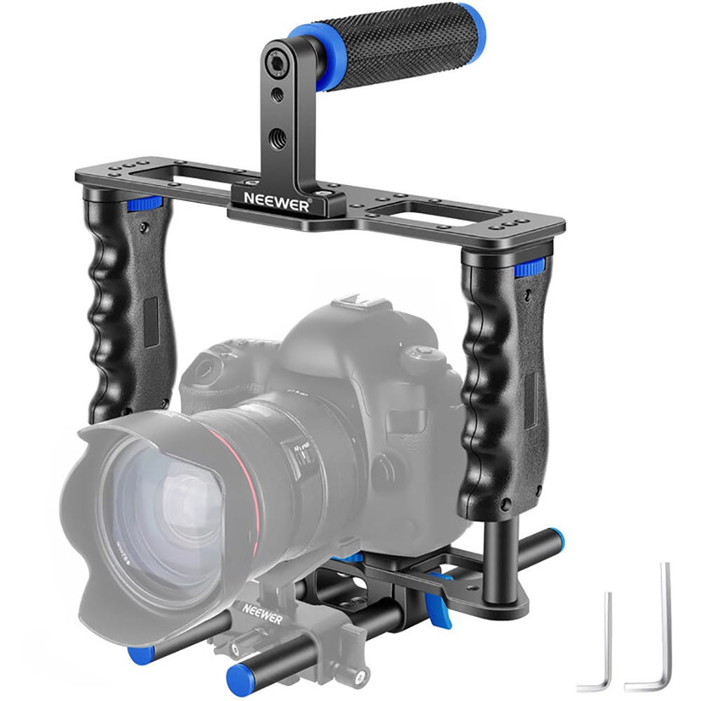 NEEWER CG-MF Camera Video Cage with Top Handle - Blue