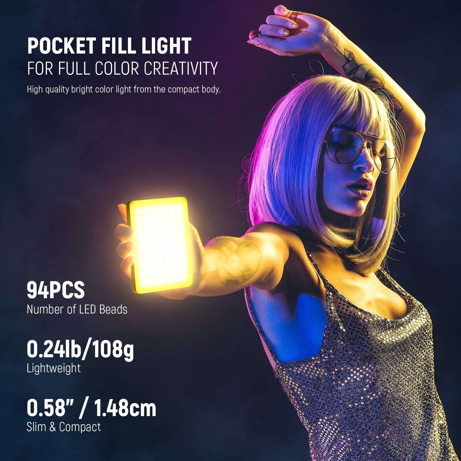 NEEWER CL67C RGB LED Video Light Kit with Phone Clip